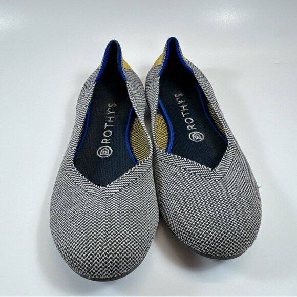 Rothy's Womens 9 Shale Ribbon Stripe Round Toe Flats - Picture 3 of 14